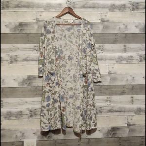 NWOT M Lularoe Sarah Retro Floral Duster
